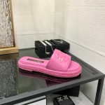 CHANEL 2023 spring and summer latest electric embroidery honey slippers Imported leather outsole