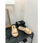 CHANEL 2023 spring and summer latest electric embroidery honey slippers Imported leather outsole