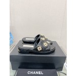 CHANEL water table thick bottom pearl flower slippers original rubber sole