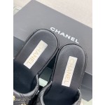 CHANEL water table thick bottom pearl flower slippers original rubber sole