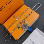 Louis Vuitton vintage silver necklace, couple's version, chain length 60 cm, changeable