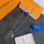 Louis Vuitton vintage silver necklace, couple's version, chain length 60 cm, changeable
