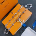 Louis Vuitton vintage silver necklace, couple's version, chain length 60 cm, changeable