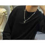 Louis Vuitton vintage silver necklace, couple's version, length 60 cm, changeable chain