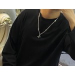 Louis Vuitton vintage silver necklace, couple's version, length 60 cm, changeable chain