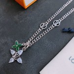 Louis Vuitton vintage silver necklace, couple's version, length 60 cm, changeable chain