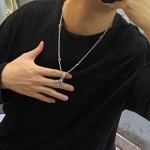 Louis Vuitton vintage silver necklace, couple's version, length 60 cm, changeable chain