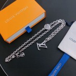 Louis Vuitton vintage silver necklace, couple's version, chain length 60 cm, changeable