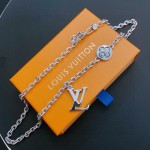 Louis Vuitton vintage silver necklace, couple's version, chain length 60 cm, changeable