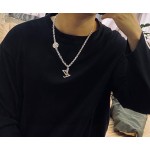 Louis Vuitton vintage silver necklace, couple's version, chain length 60 cm, changeable