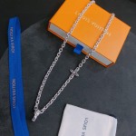 Louis Vuitton vintage silver necklace, couple's version, chain length 60 cm, changeable
