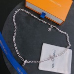 Louis Vuitton vintage silver necklace, couple's version, chain length 60 cm, changeable