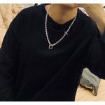 Louis Vuitton vintage silver necklace, couple's version, chain length 60 cm, changeable