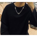 Louis Vuitton vintage silver necklace, couple's version, chain length 60 cm, changeable