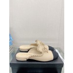 CHANEL 23Ss new chain bow half dragging mule shoes imported lambskin