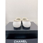 CHANEL 23Ss chain bow flat single shoes imported lambskin sheepskin lining