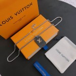 Louis Vuitton vintage silver necklace, couple's version, chain length 60 cm, changeable