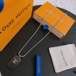 Louis Vuitton vintage silver necklace, couple's version, chain length 60 cm, changeable