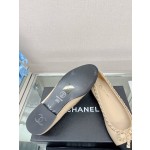 CHANEL 23Ss chain bow flat single shoes imported lambskin sheepskin lining