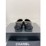 CHANEL 23Ss chain bow flat single shoes imported lambskin sheepskin lining