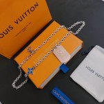 Louis Vuitton vintage silver necklace, couple's version, chain length 60 cm, changeable