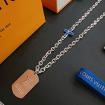 Louis Vuitton vintage silver necklace, couple's version, chain length 60 cm, changeable