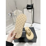 CHANEL summer new bread flip-flops clip toe flip-flops beach sandals