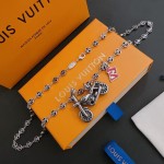 Louis Vuitton vintage silver necklace, couple's version, chain length 60 cm, changeable
