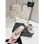 CHANEL summer new bread flip-flops clip toe flip-flops beach sandals