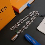 Louis Vuitton vintage silver necklace, couple's version, chain length 60 cm, changeable