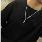 Louis Vuitton vintage silver necklace, couple's version, chain length 60 cm, changeable