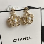 CHANEL🇫🇷Xiaoxiang Camellia Full Diamond Pearl Stud Earrings Earrings Jewelry