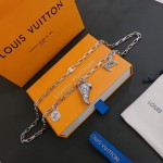 Louis Vuitton vintage silver necklace, couple's version, chain length 60 cm, changeable