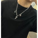 Louis Vuitton vintage silver necklace, couple's version, chain length 60 cm, changeable