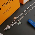 Louis Vuitton vintage silver necklace, couple's version, chain length 60 cm, changeable