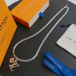 Louis Vuitton vintage silver necklace, couple's version, chain length 60 cm, changeable