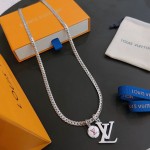 Louis Vuitton vintage silver necklace, couple's version, chain length 60 cm, changeable