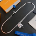 Louis Vuitton vintage silver necklace, couple's version, chain length 60 cm, changeable
