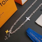 Louis Vuitton vintage silver necklace, couple's version, chain length 60 cm, changeable