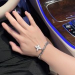 Louis Vuitton Classic Bracelet Cuban Chain Collection Vintage Silver Bracelet Size 22cm20cm18cm Changeable length