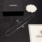 CHANEL🇫🇷Xiaoxiang Double C Silver Pendant Necklace