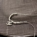 CHANEL🇫🇷Xiaoxiang Double C Silver Pendant Necklace