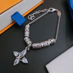 Louis Vuitton Classic Bracelet Cuban Chain Collection Vintage Silver Bracelet Size 22cm20cm18cm Changeable length