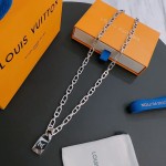Louis Vuitton vintage silver necklace, couple's version, chain length 60 cm, changeable