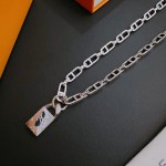 Louis Vuitton vintage silver necklace, couple's version, chain length 60 cm, changeable