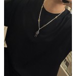 Louis Vuitton vintage silver necklace, couple's version, chain length 60 cm, changeable