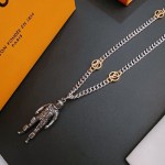 Louis Vuitton vintage silver necklace, couple's version, chain length 60 cm, changeable