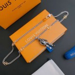 Louis Vuitton vintage silver necklace, couple's version, chain length 60 cm, changeable