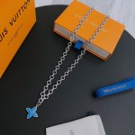 Louis Vuitton vintage silver necklace, couple's version, chain length 60 cm, changeable