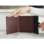 𝗖𝗛𝗔𝗘𝗡𝗟✦ 𝗖𝗹𝗮𝘀𝗶𝗰 𝗙𝗹𝗮𝗽 France 🇫🇷 Imported [HASS] Original Calfskin 🐂 Classic Trifold Wallet Black Silver